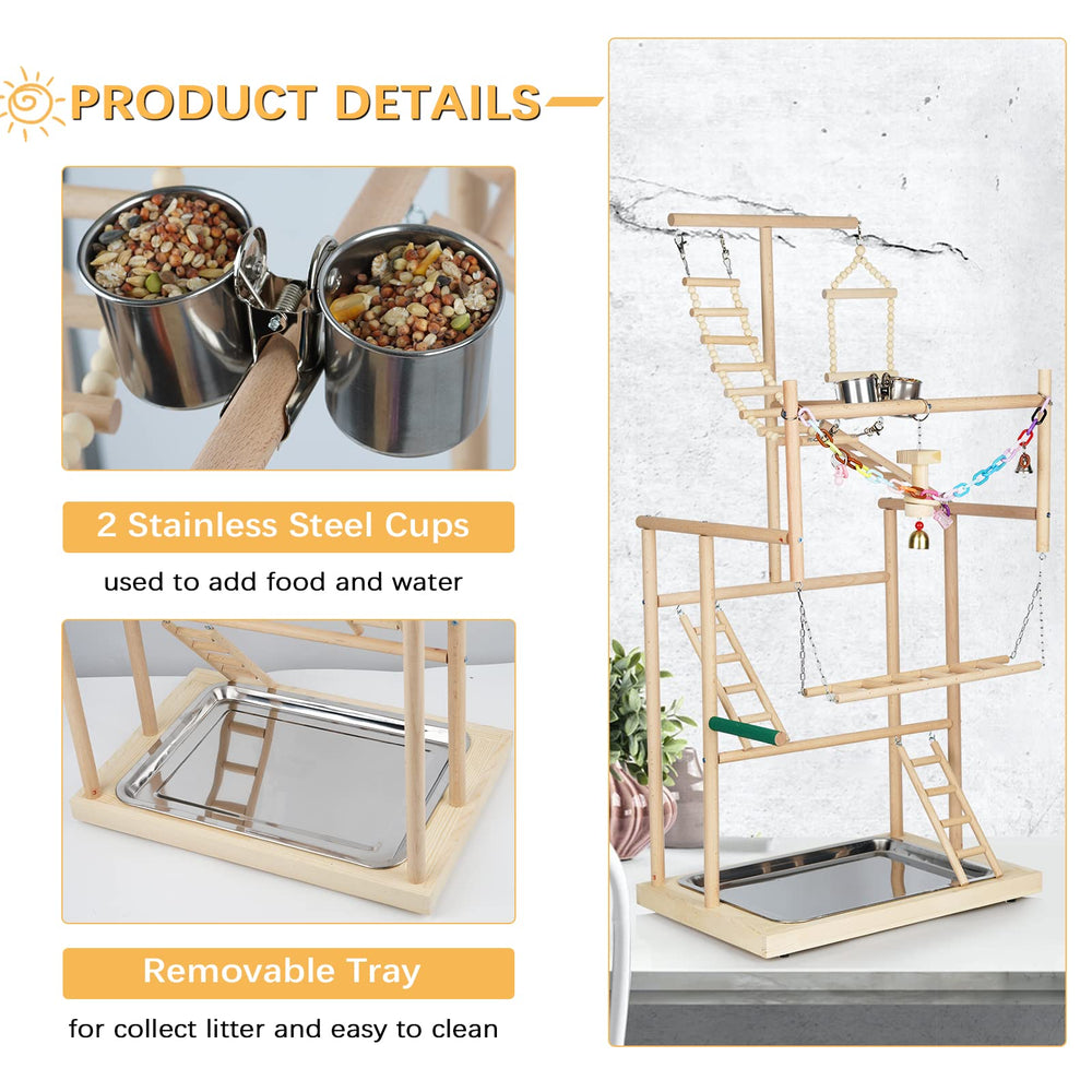 Ibnotuiy bird training stand supports interactive exercise and coordination for birds