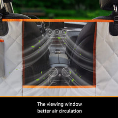 iBuddy dog seat cover with breathable mesh window improves airflow and pet comfort during rides