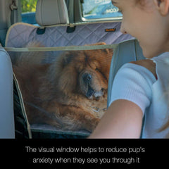 iBuddy dog seat cover waterproof backseat protects upholstery during wet trips.