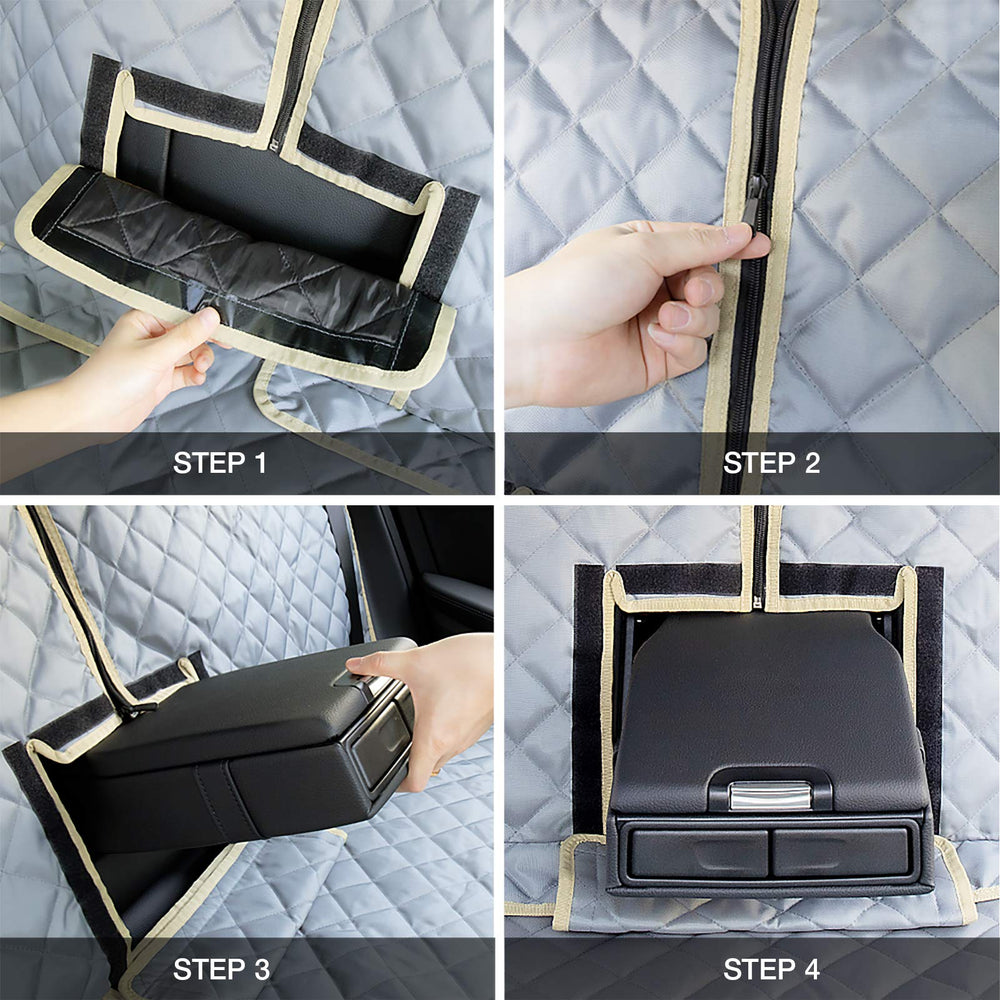 iBuddy easy-install quick-release clips let you cover the seat in minutes