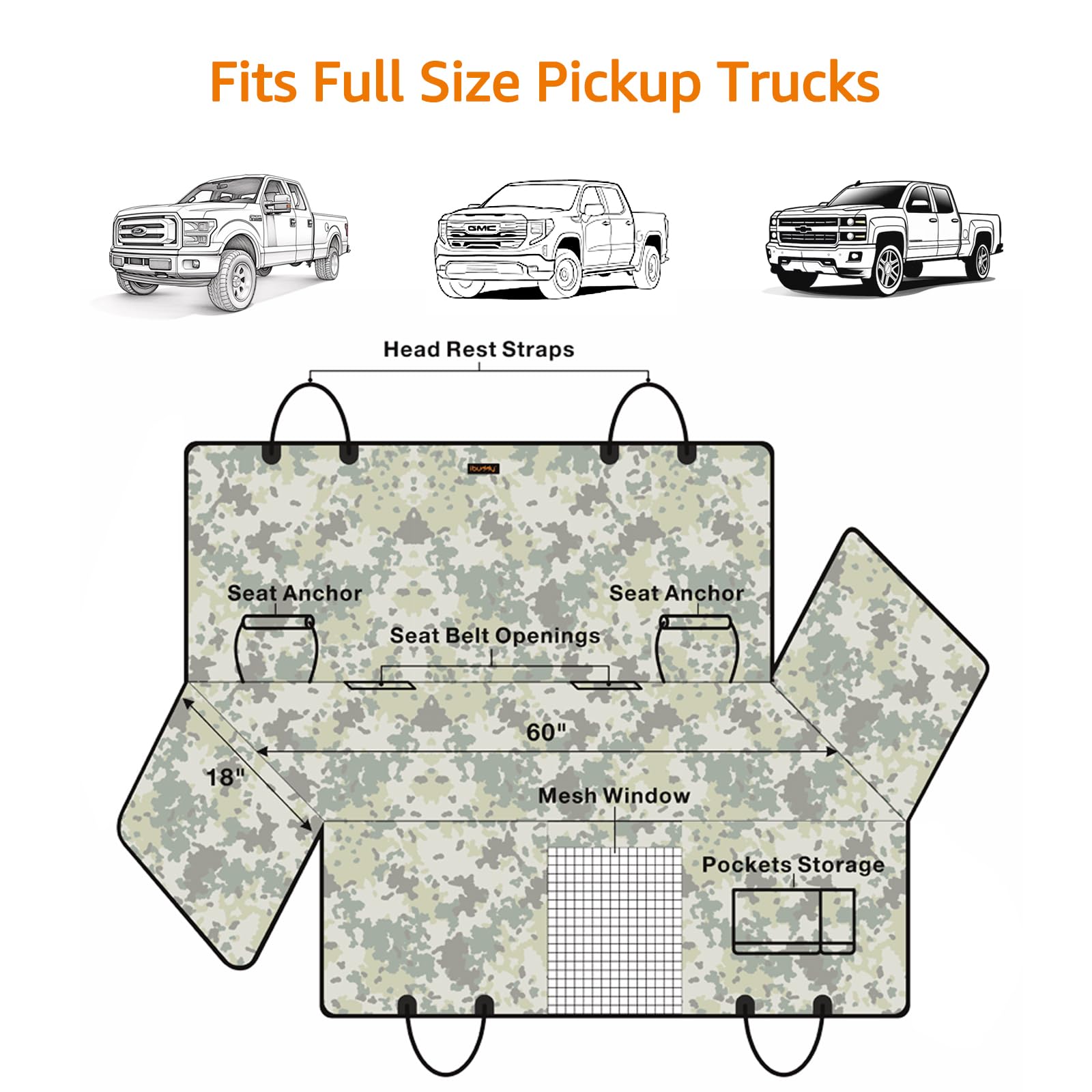 ibuddy truck seat cover-carrying-case-storage folds flat for storage