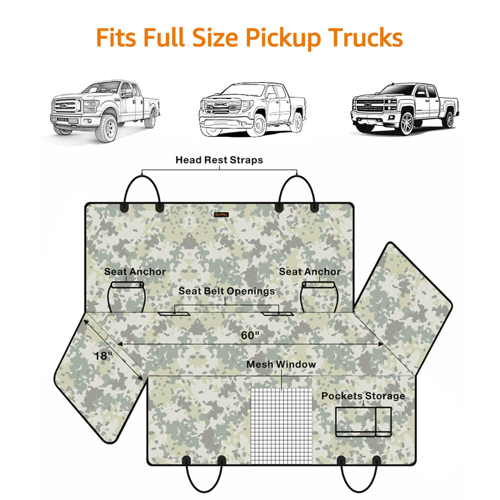 ibuddy truck seat cover-carrying-case-storage folds flat for storage