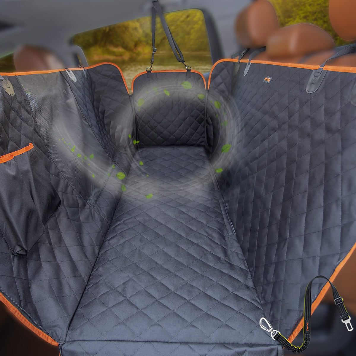 iBuddy truck seat cover for dogs waterproof protects seats from spills and accidents.