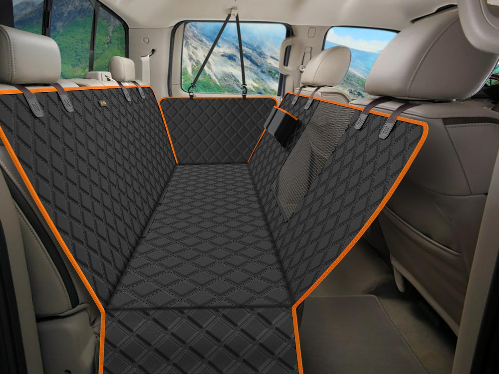 iBuddy XXL dog seat cover front view with full-seat protection against mud