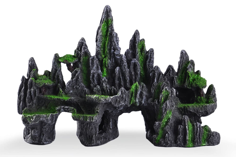 IBWell aquarium rock cave landscape adds natural look and fish hiding spots.