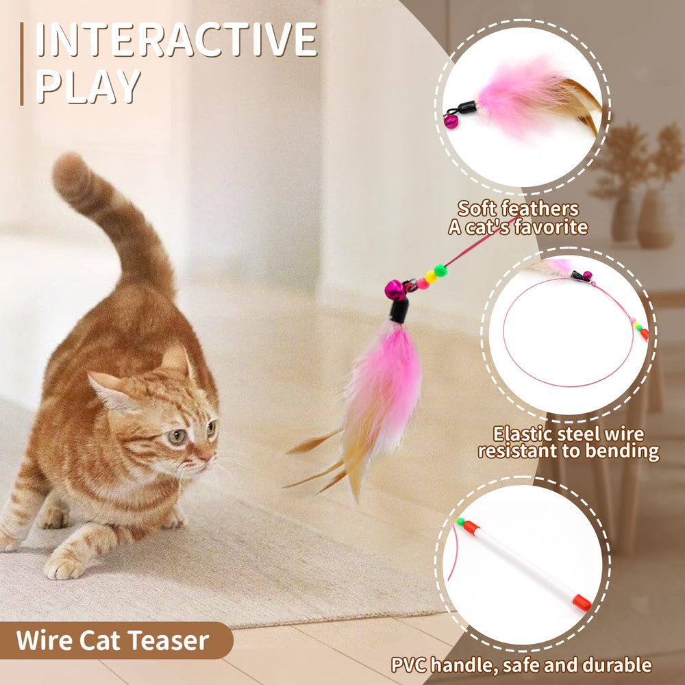 iCAGY pelota arcoíris con pluma para juego interactivo.