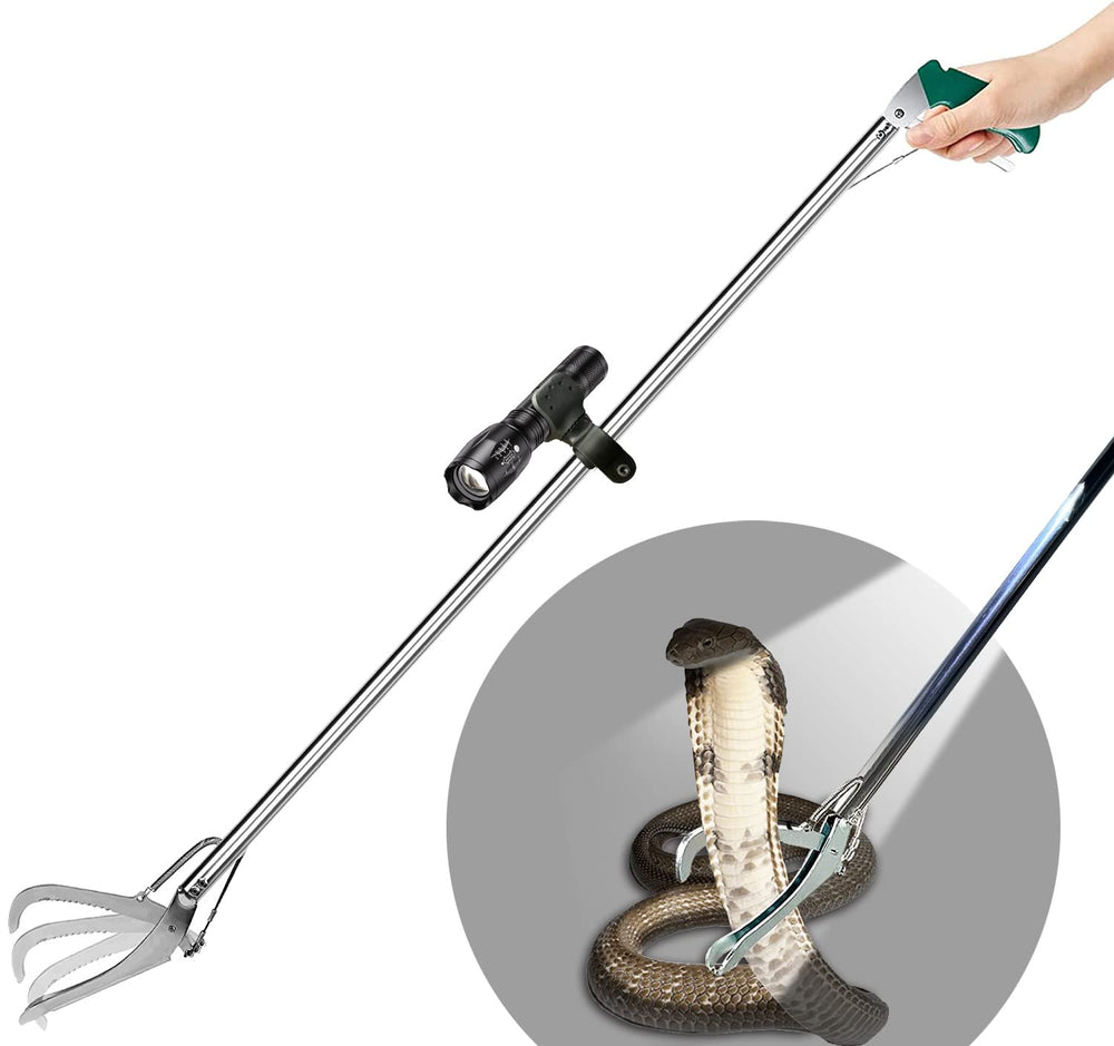 IC ICLOVER 47-inch snake tongs front view for extended reach and safety