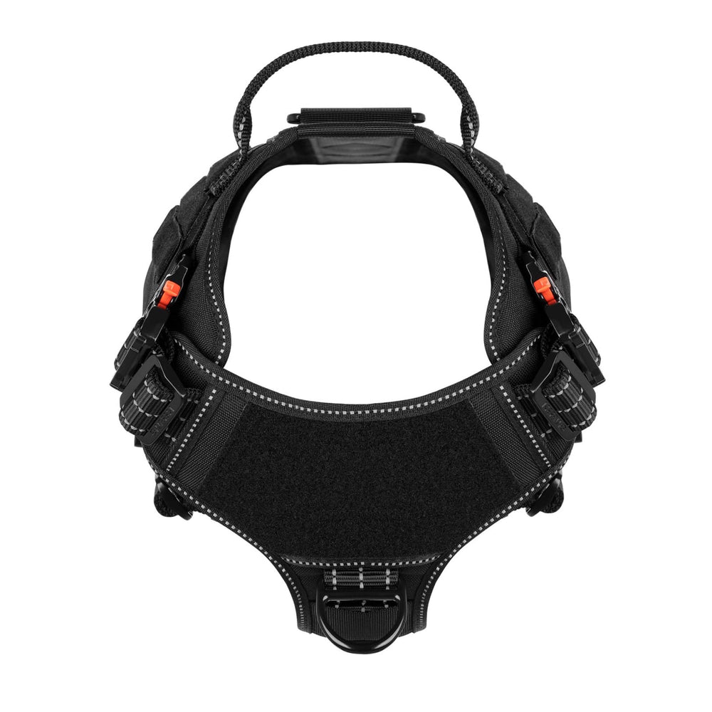 ICEFANG adjustable large-dog harness chest measurement close-up confirms fit flexibility