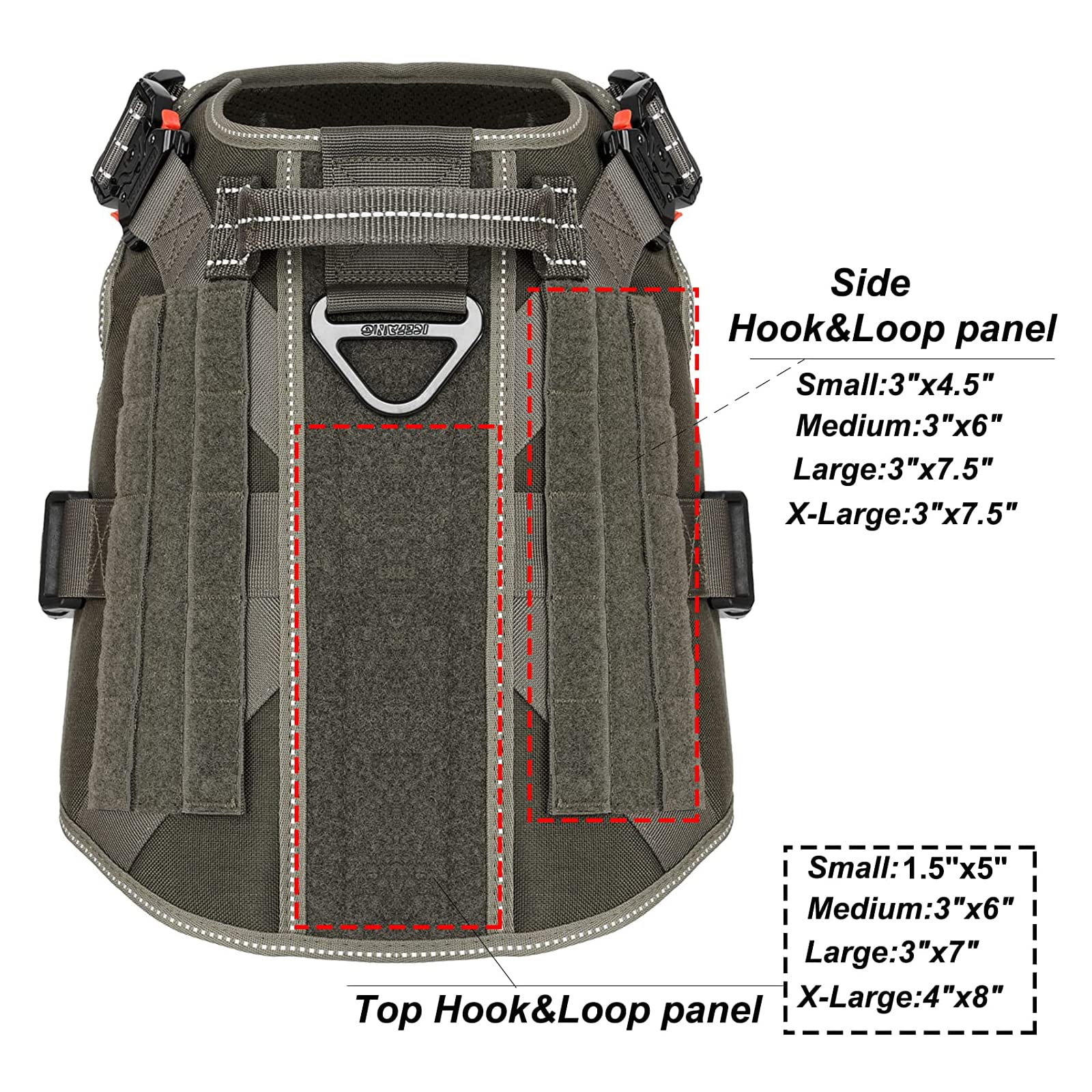Patch panels and loop areas on ICEFANG harness allow customizable identification.