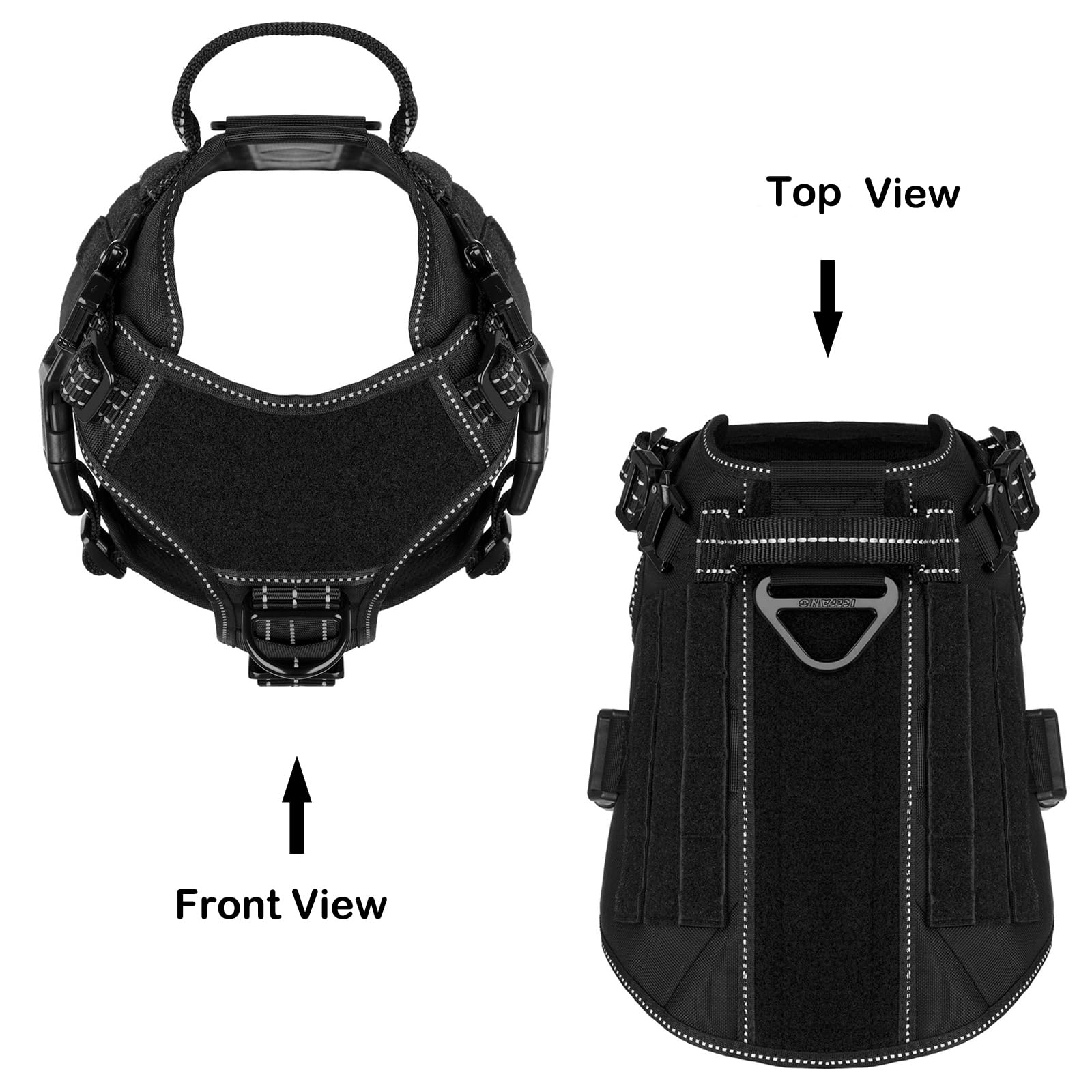 ICEFANG Tactical Dog Harness medium back leash clips for secure daily walks.
