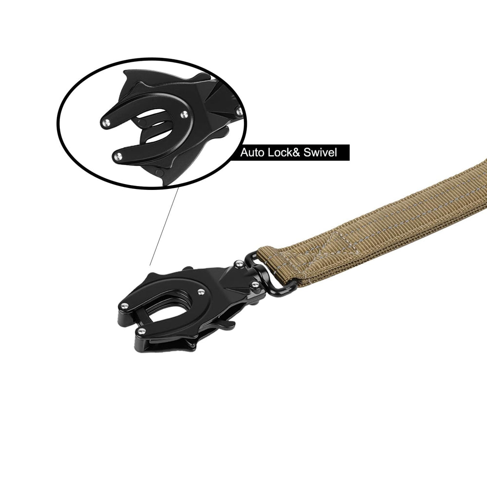 ICEFANG Tactical Dog Leash rear D-ring for waste bag attachment.