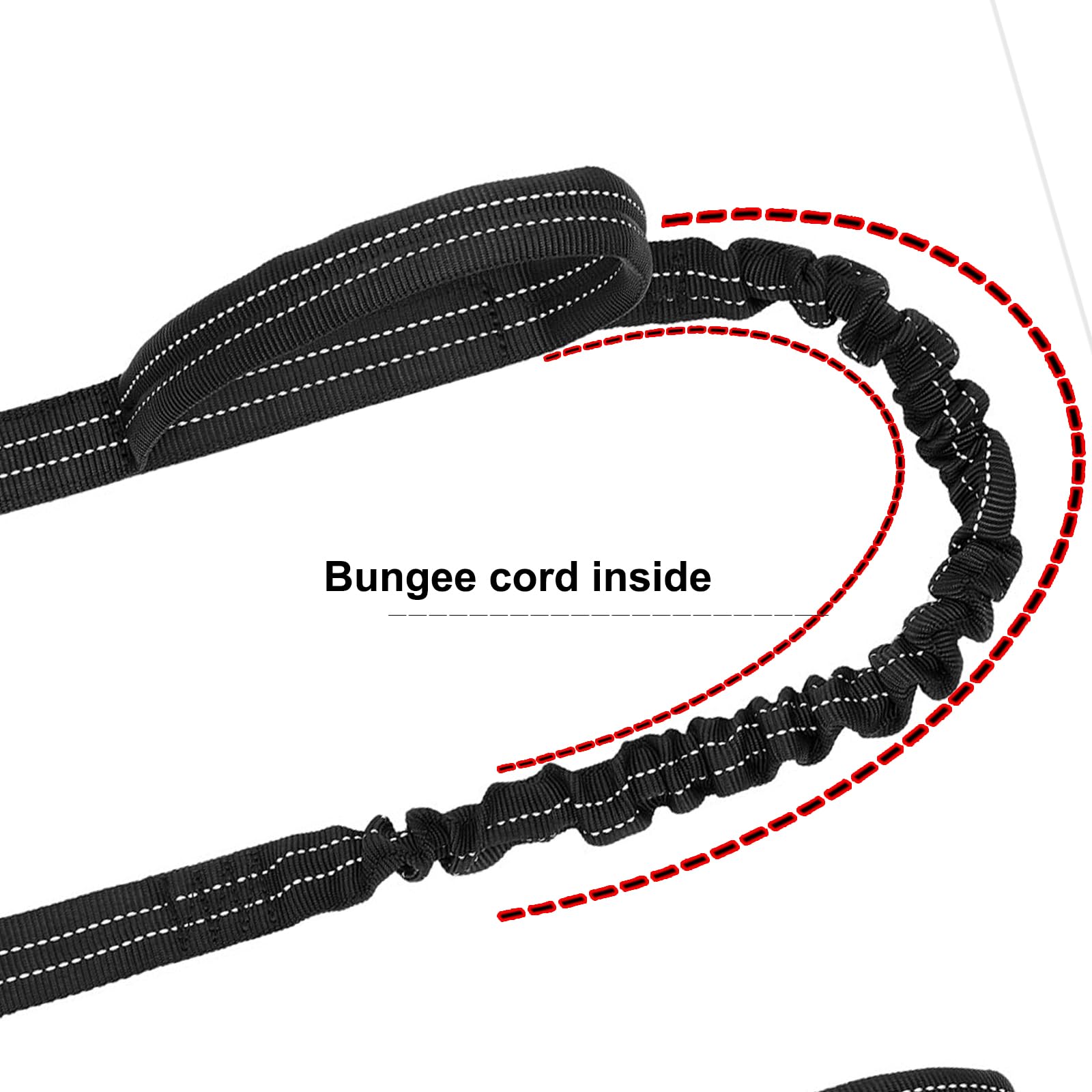 ICEFANG tactical dog leash rear D-ring supports bag attachment.