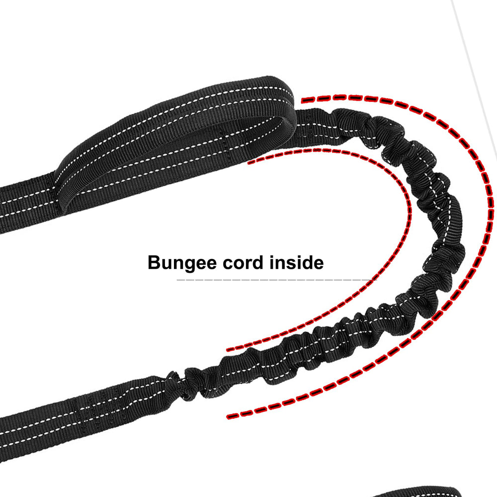 ICEFANG tactical dog leash rear D-ring supports bag attachment.