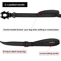 ICEFANG tactical dog leash reflective nylon increases visibility on night walks.