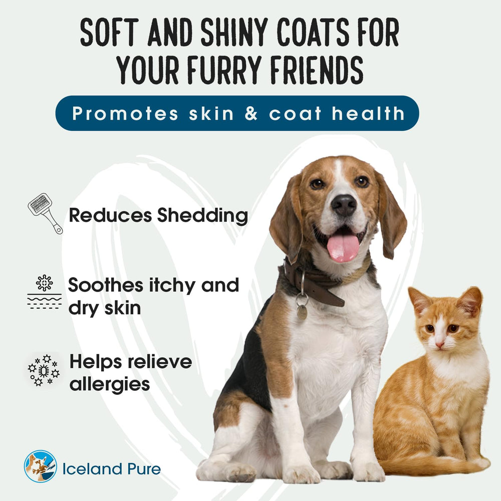 Iceland Pure Wild Alaskan Salmon Oil coat gloss for a softer fur look