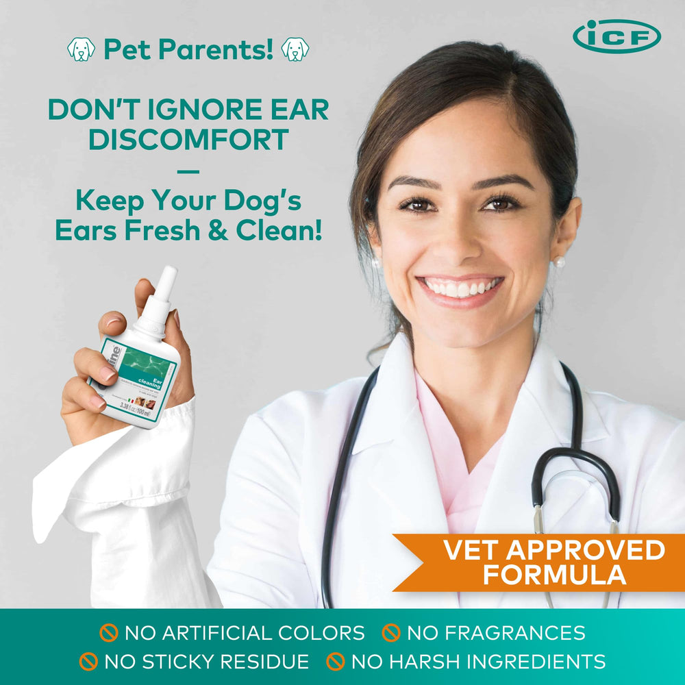 ICF Otodine is safe for puppies and cats, offering versatile ear care.