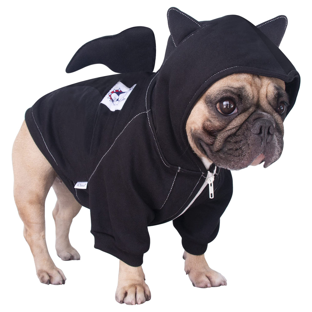 iChoue Bat Wing Dog Costume full outfit on a large plus dog for Halloween photos.