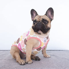 ICHOUE dog wearing t-shirt during walk illustrating easy-on design