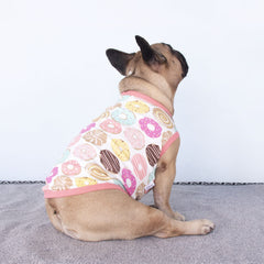 ICHOUE striped-pattern dog shirt on model dog showing stylish fit