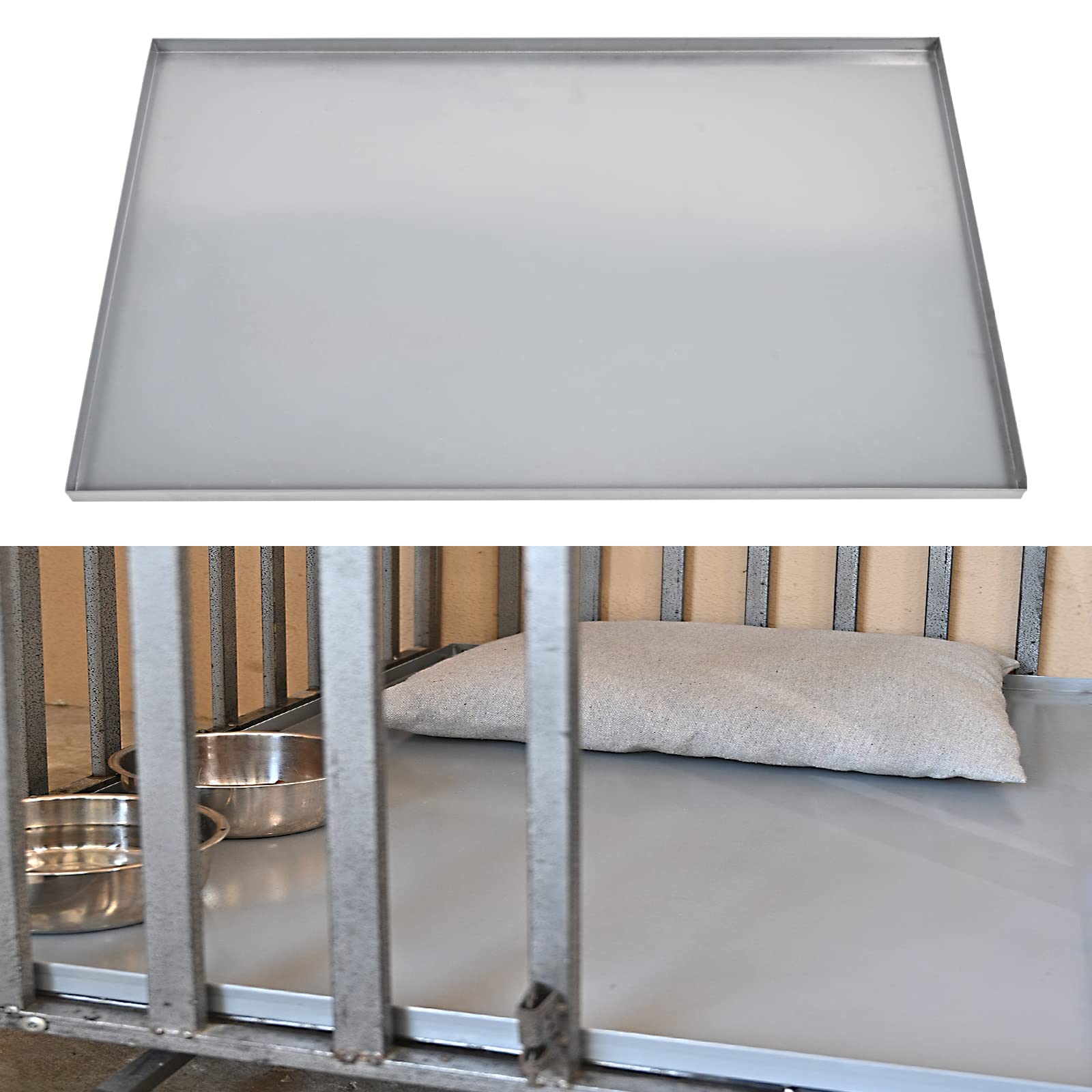 ICITYWALL galvanized replacement tray with rust-resistant coating for durable dog crate use