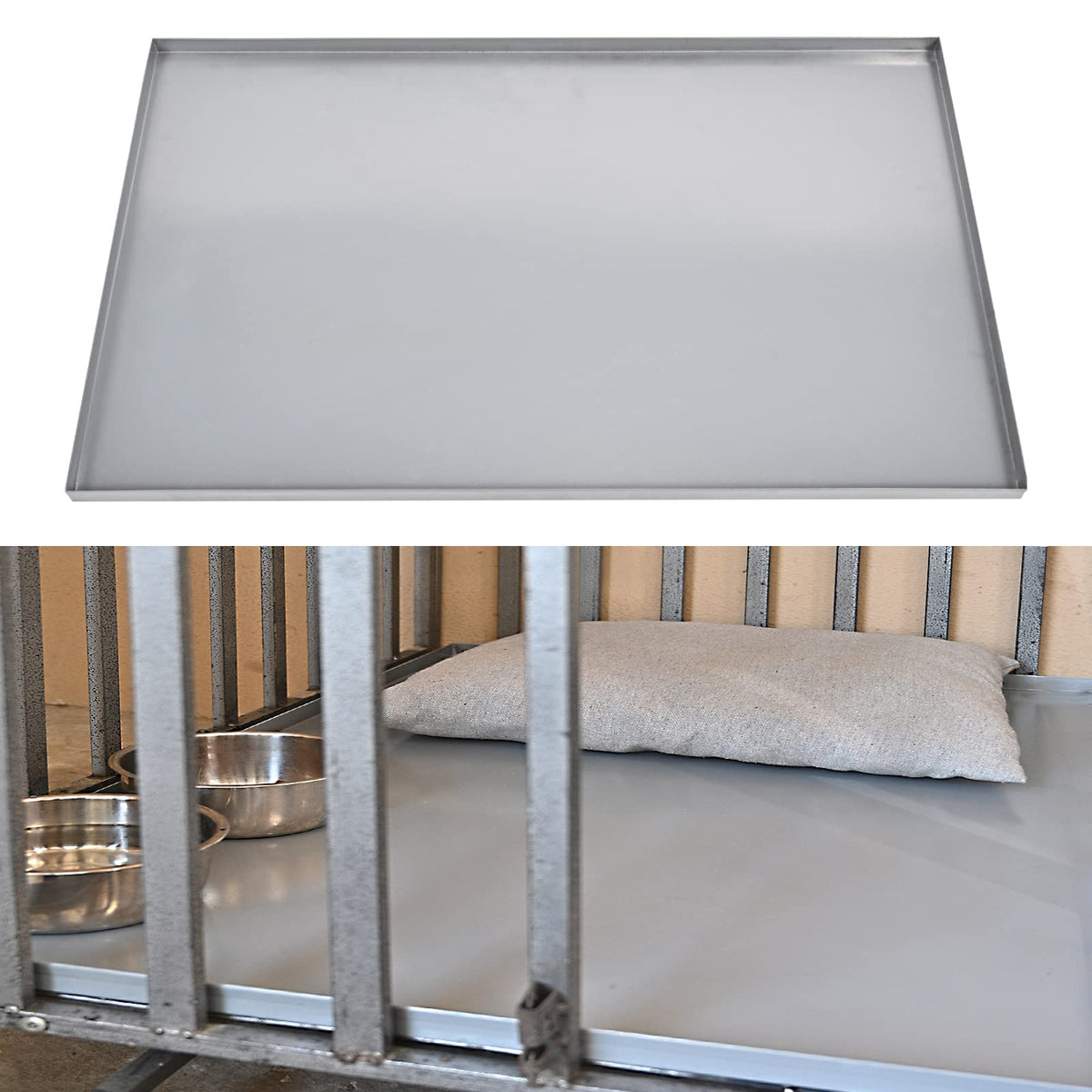 ICITYWALL galvanized replacement tray with rust-resistant coating for durable dog crate use