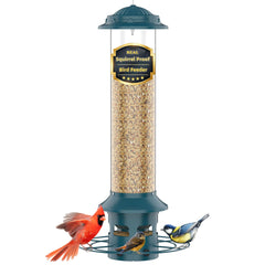 Icreer Bird Feeder outdoor hanging shows 4 lb capacity for longer bird-watching sessions.