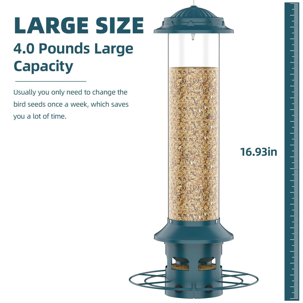 Icreer Metal Bird Feeder demonstrates durable construction for seasons of use.