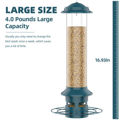 Icreer Metal Bird Feeder demonstrates durable construction for seasons of use.