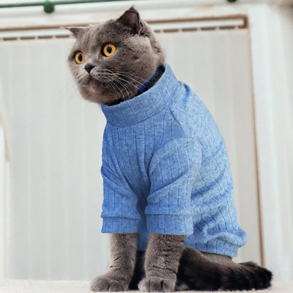 Idepet all-season sleeveless sweater on cat highlights mid-thickness warmth and breathability.