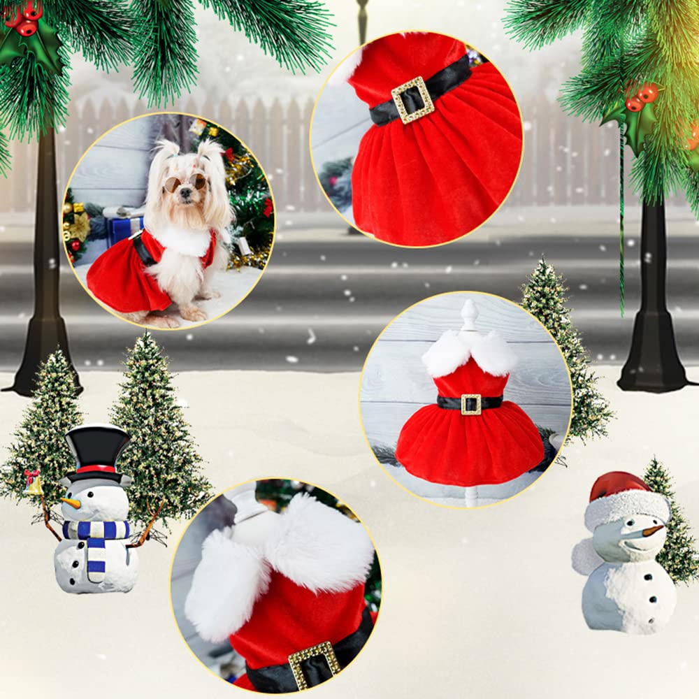 Idepet Christmas dress side profile on dog for festive styling