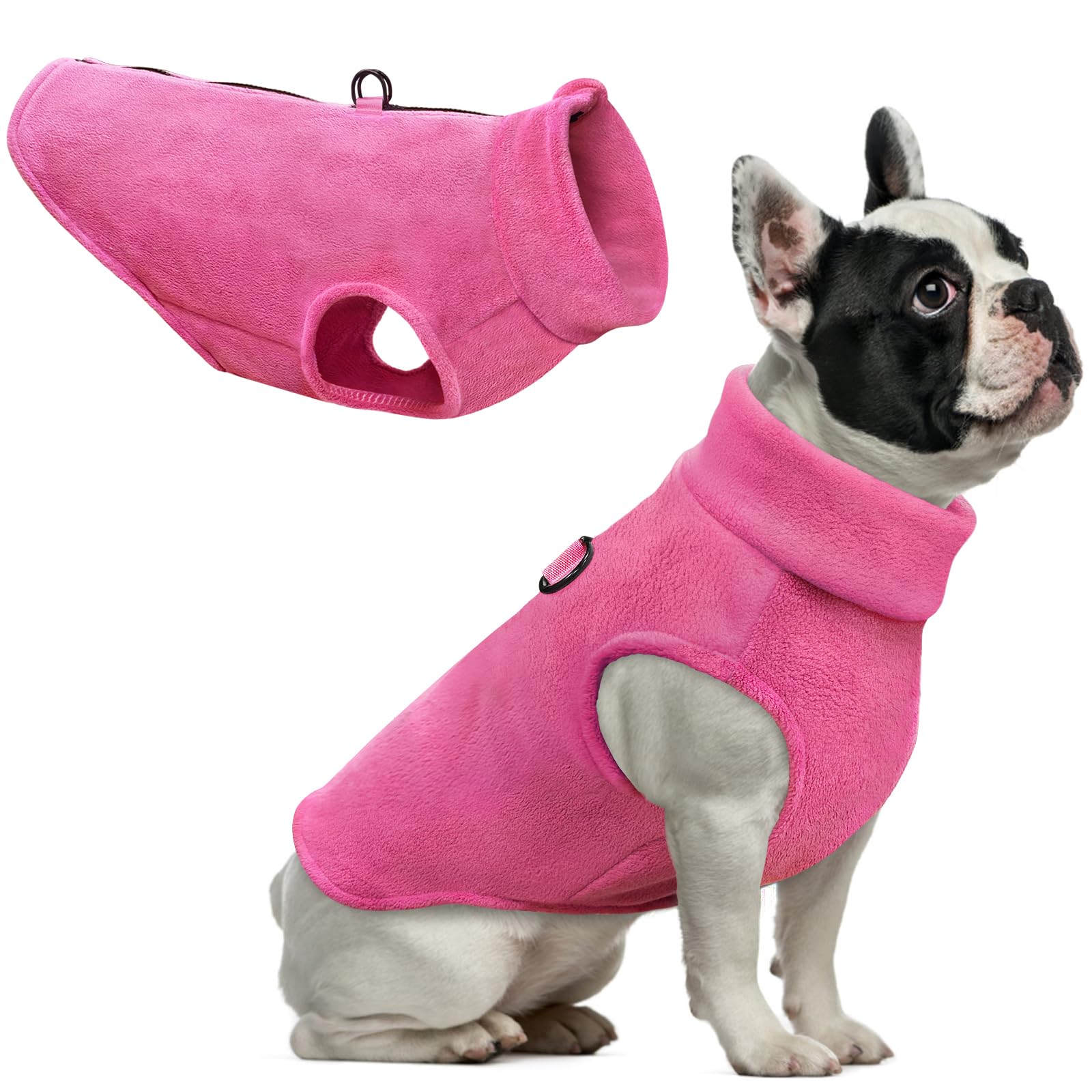 Idepet dog fleece vest back zip for easy on off during quick walks