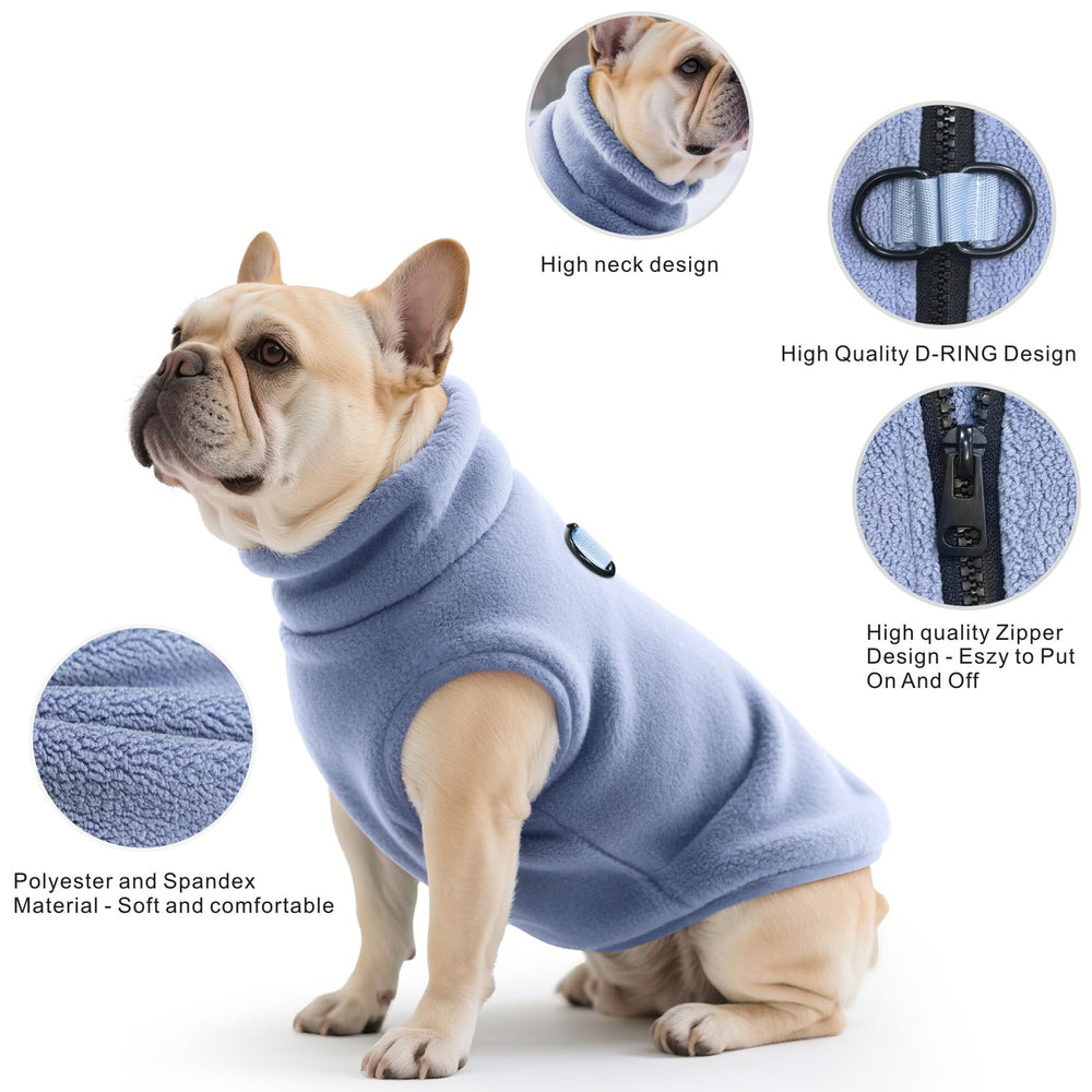 Idepet fleece vest dual D-rings enable secure leash attachment