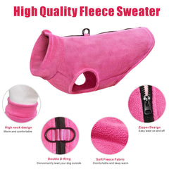 Idepet fleece vest front view cozy warmth for small dogs