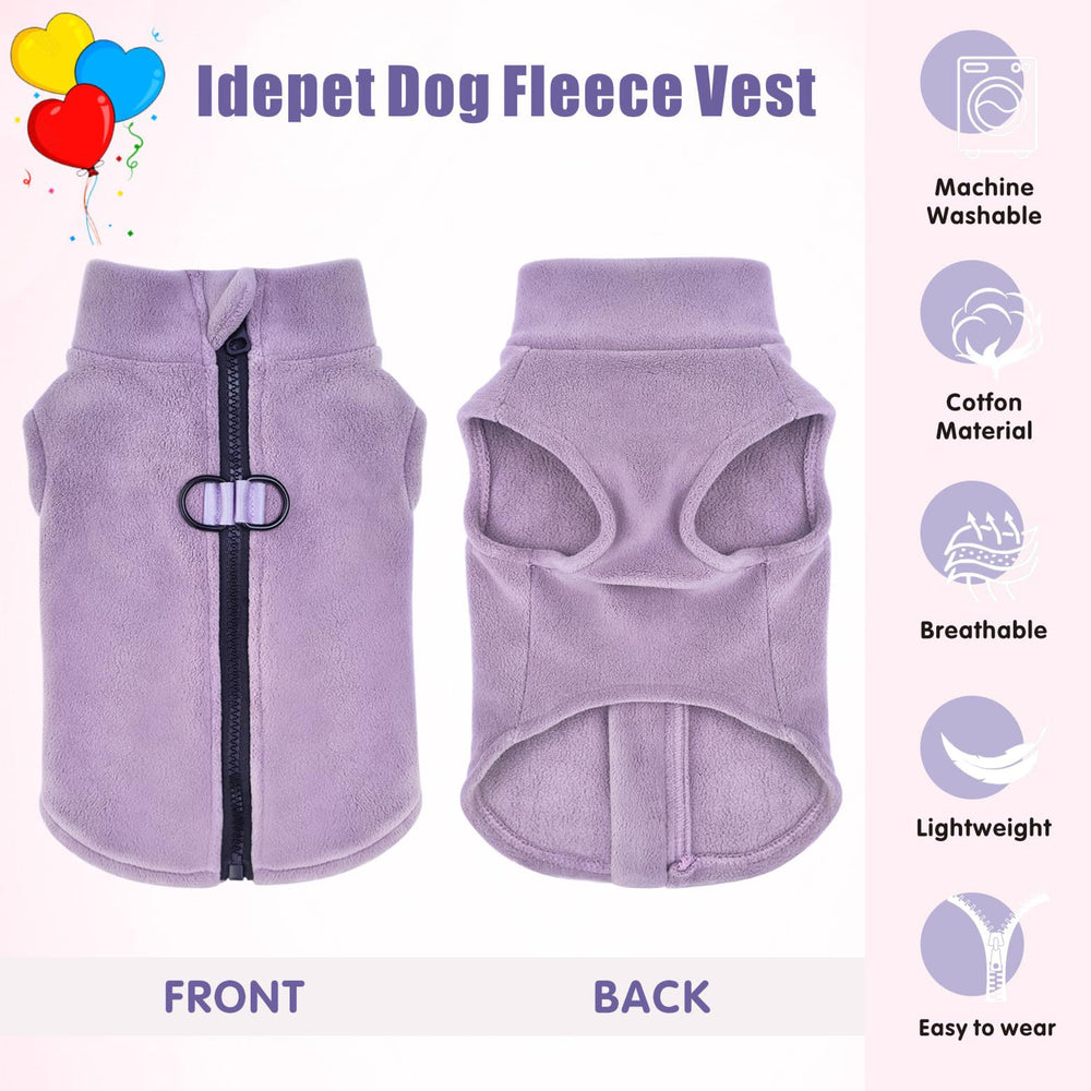 Idepet fleece vest in soft-knit fabric offers warm, flexible wear.