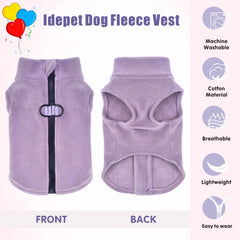 Idepet fleece vest in soft-knit fabric offers warm, flexible wear.