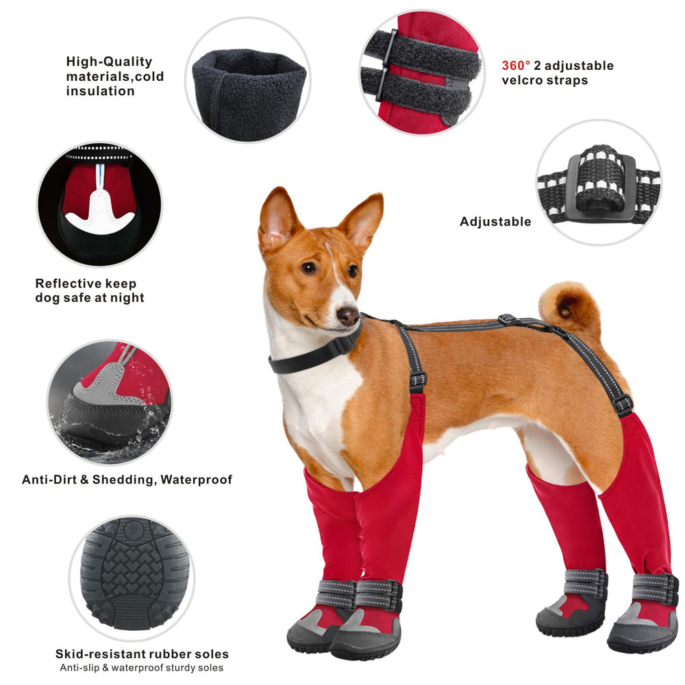 Idepet dog suspender boots anti-slip soles on a wet surface for traction