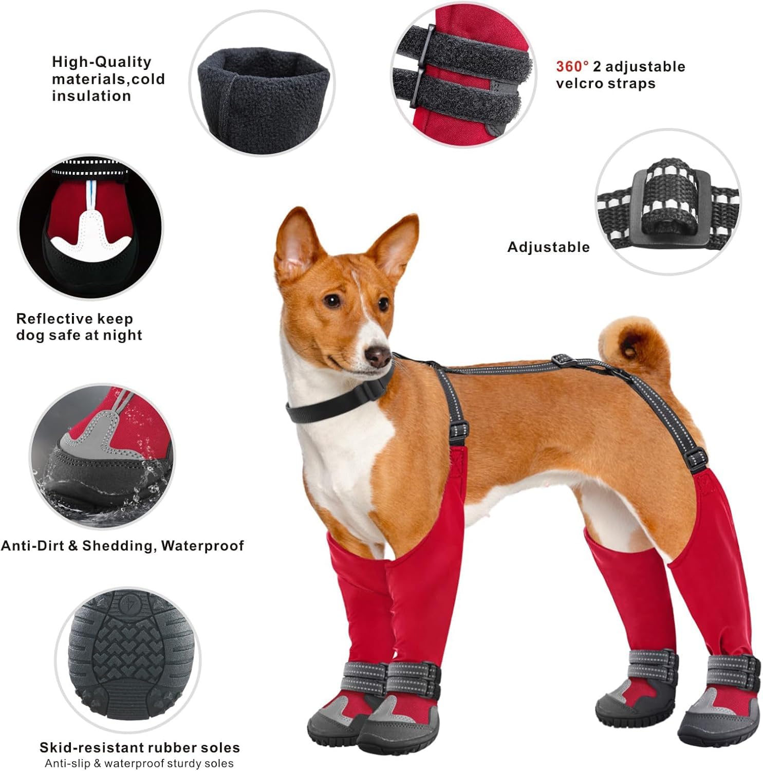 Idepet dog suspender boots non-slip soles offer confident traction