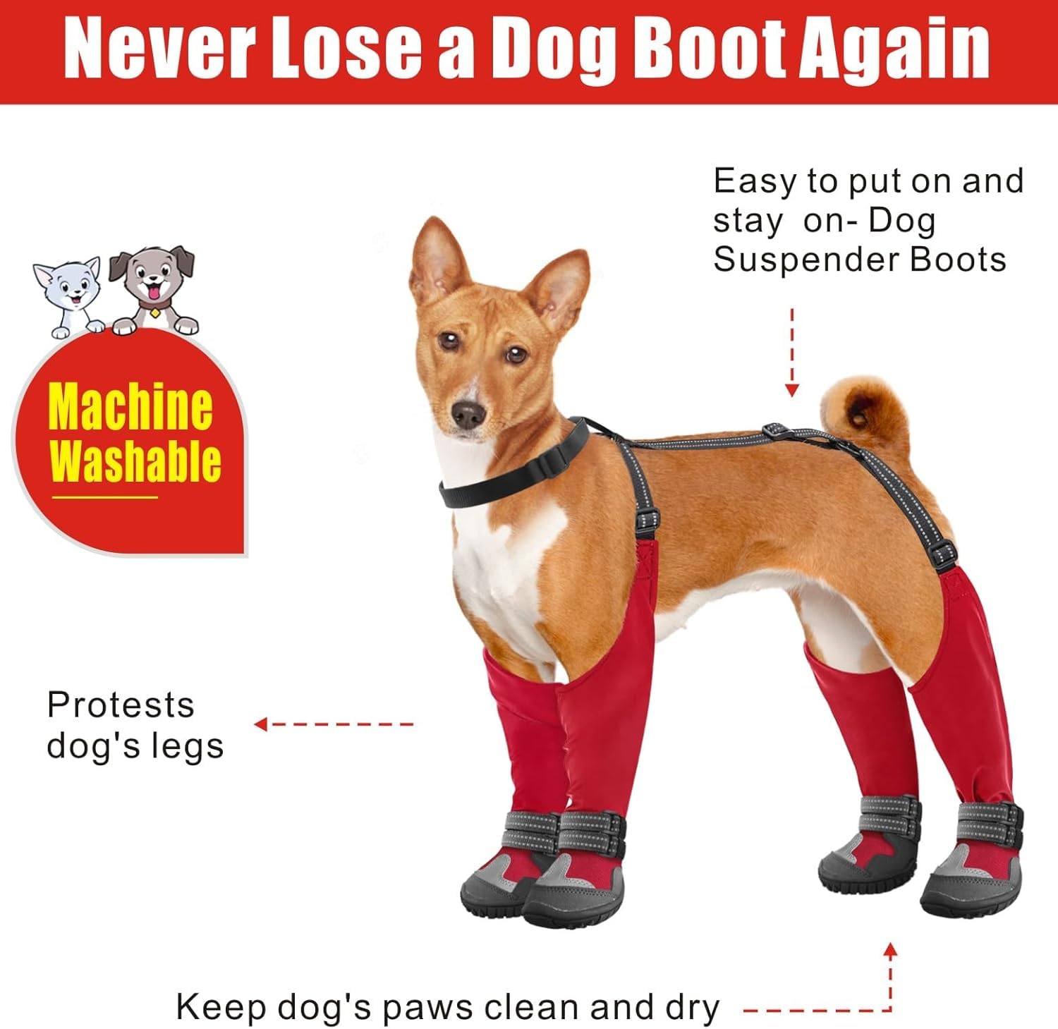 Idepet dog suspender boots on paw side demonstrates secure fit during walks