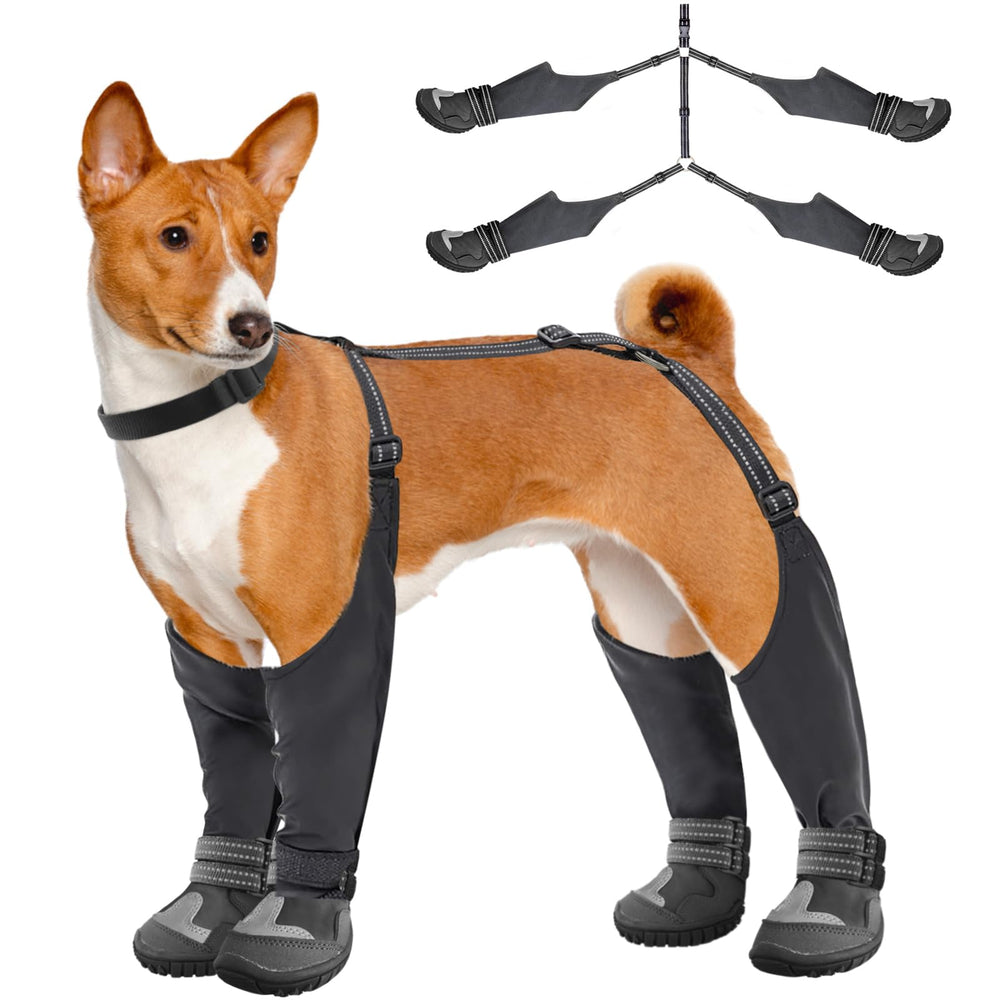 Idepet dog suspender boots show secure straps for stable paw protection during walks