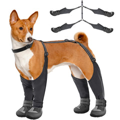 Idepet dog suspender boots show secure straps for stable paw protection during walks