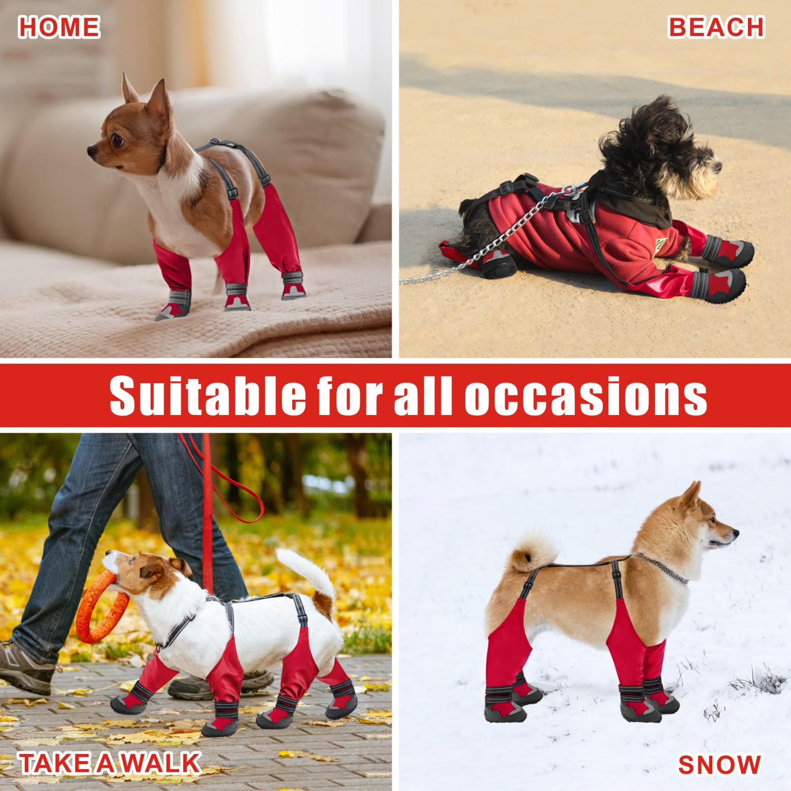 Idepet non-slip soles improve traction on icy or wet surfaces.