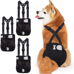 Idepet female dog diapers with suspenders and back snaps for secure fit during walks