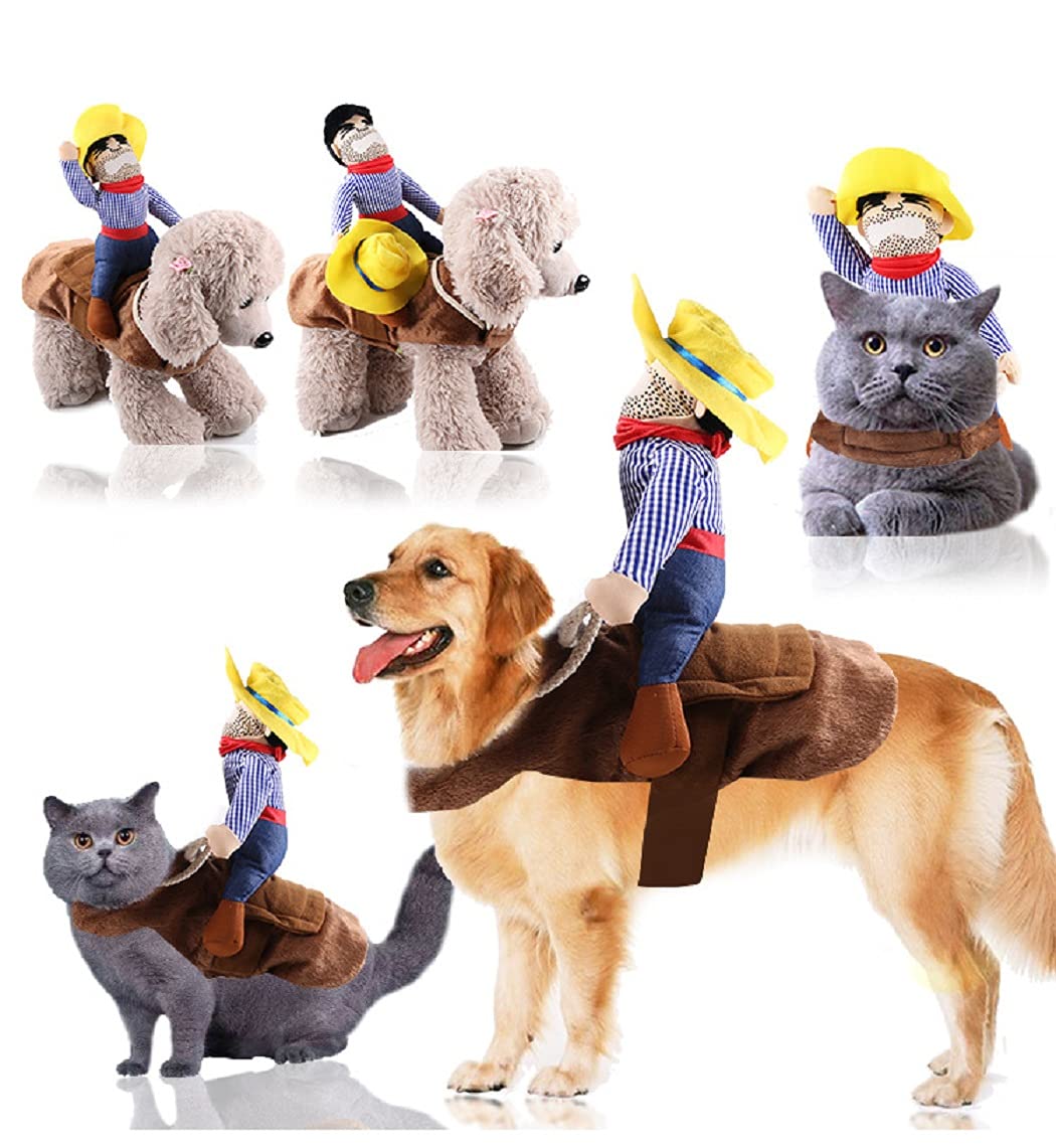 Idepet Halloween cowboy dog costume side view shows full outfit details