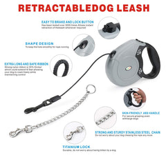 Idepet retractable leash with 360-degree tangle-free design enables smooth turning during walks.