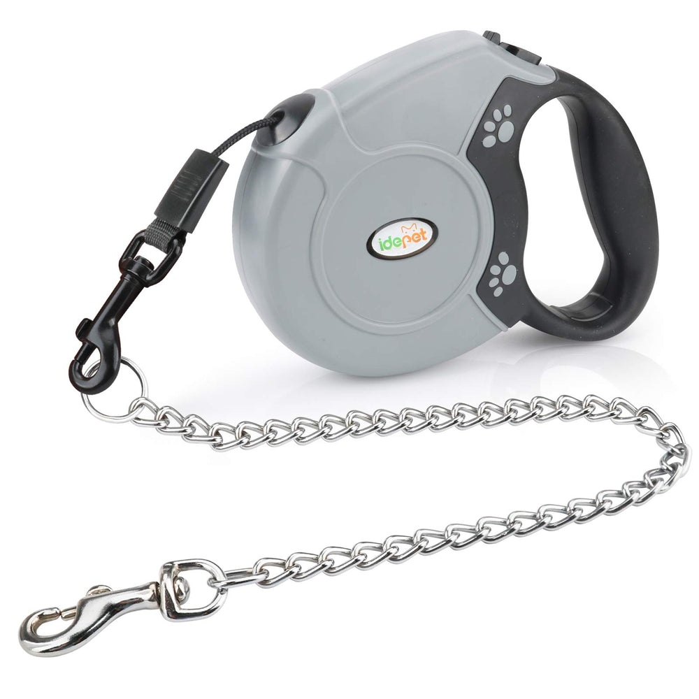 Idepet heavy-duty retractable leash handle offers a comfortable grip for extended walks.
