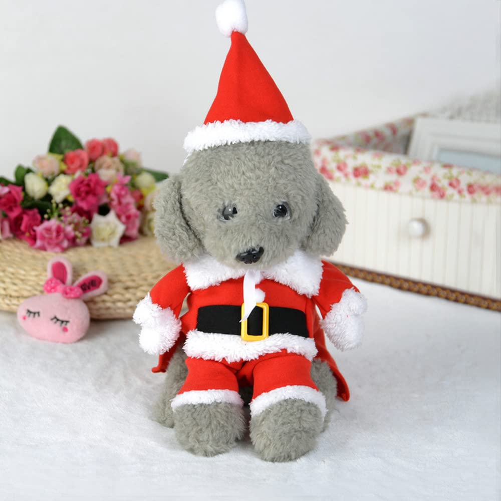 Idepet Santa dog costume wearing on dog shows easy dressing and festive appeal.