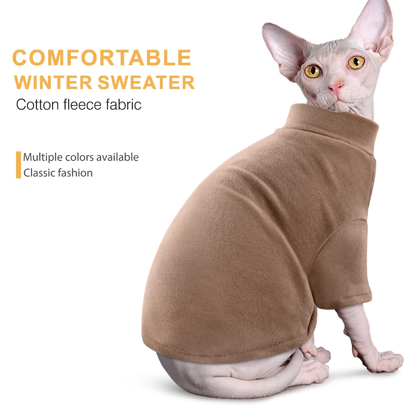 Idepet Sphynx sweater fabric closeup emphasizes soft, anti-pill knit