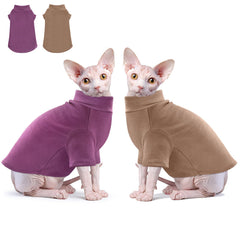 Idepet Sphynx sweater two-pack front view keeps hairless cats warm in winter