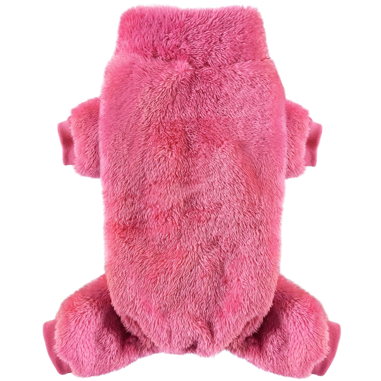 Idepet Velvet Dog Pajamas front view in rosered offer cozy warmth for small dogs.
