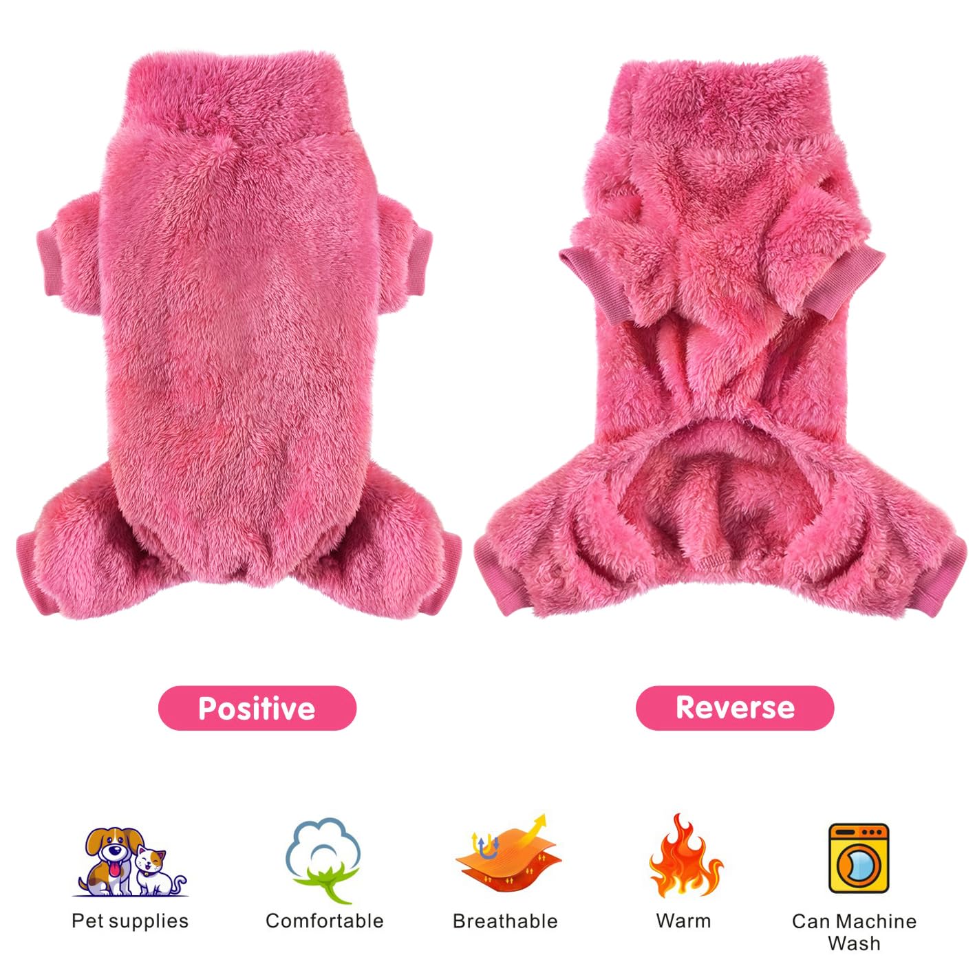Idepet Velvet Dog Pajamas pullover design makes dressing quick and fuss-free.